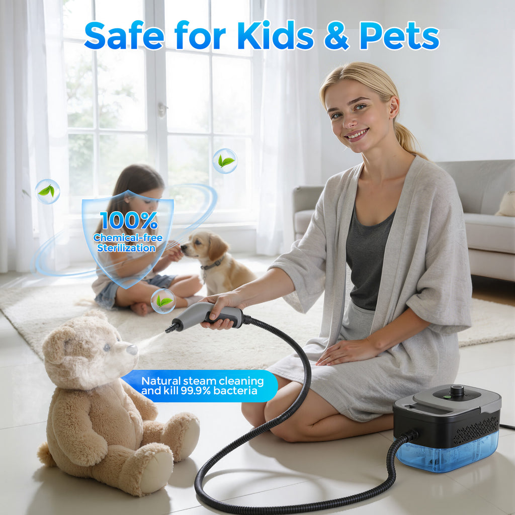 Vperac 7 in 1 Portable Steam Cleaner for Home with 1800W High Pressure, 15s Quick Heat-Up, 1600ML Large Tank, Handheld Steam Cleaner for Kitchen Upholstery, Tile, Car, Bathroom, Grout, Floor