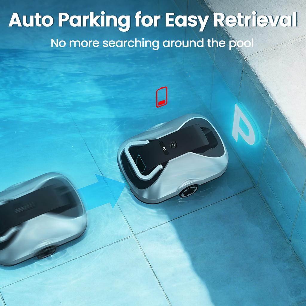 Vperac Robotic Pool Cleaner, Cordless Automatic Pool Vacuum Robot for Above Ground & Inground Pools, 210 mins Runtime, Self Parking, Powerful Suction  Remove Leaves & Dirt for Pools up to 2500 sq.ft