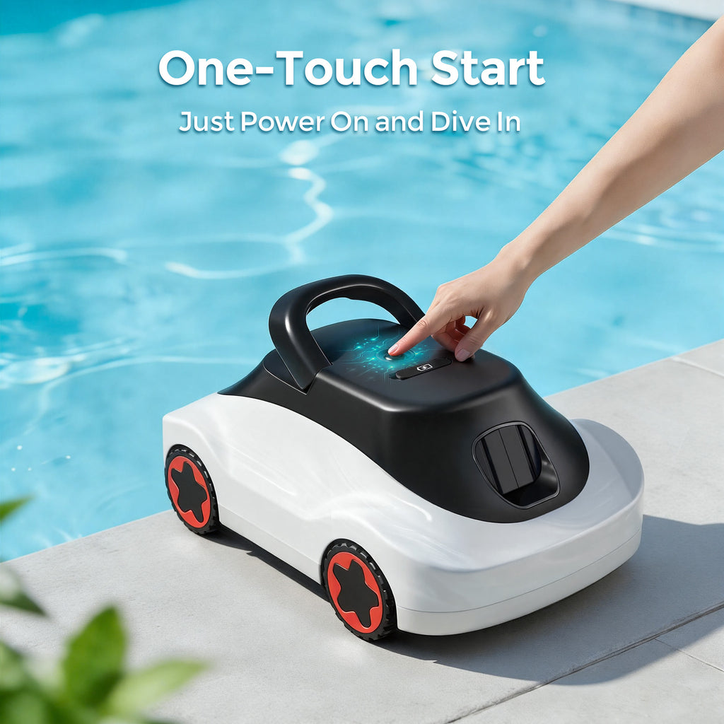 Vperac Robotic Pool Cleaner Cordless Pool Vacuum Robot with 180-Min Runtime 2.7L Large Filter Basket & Self Parking for Above-Ground/Inground Pools up to 2200 Sq.Ft