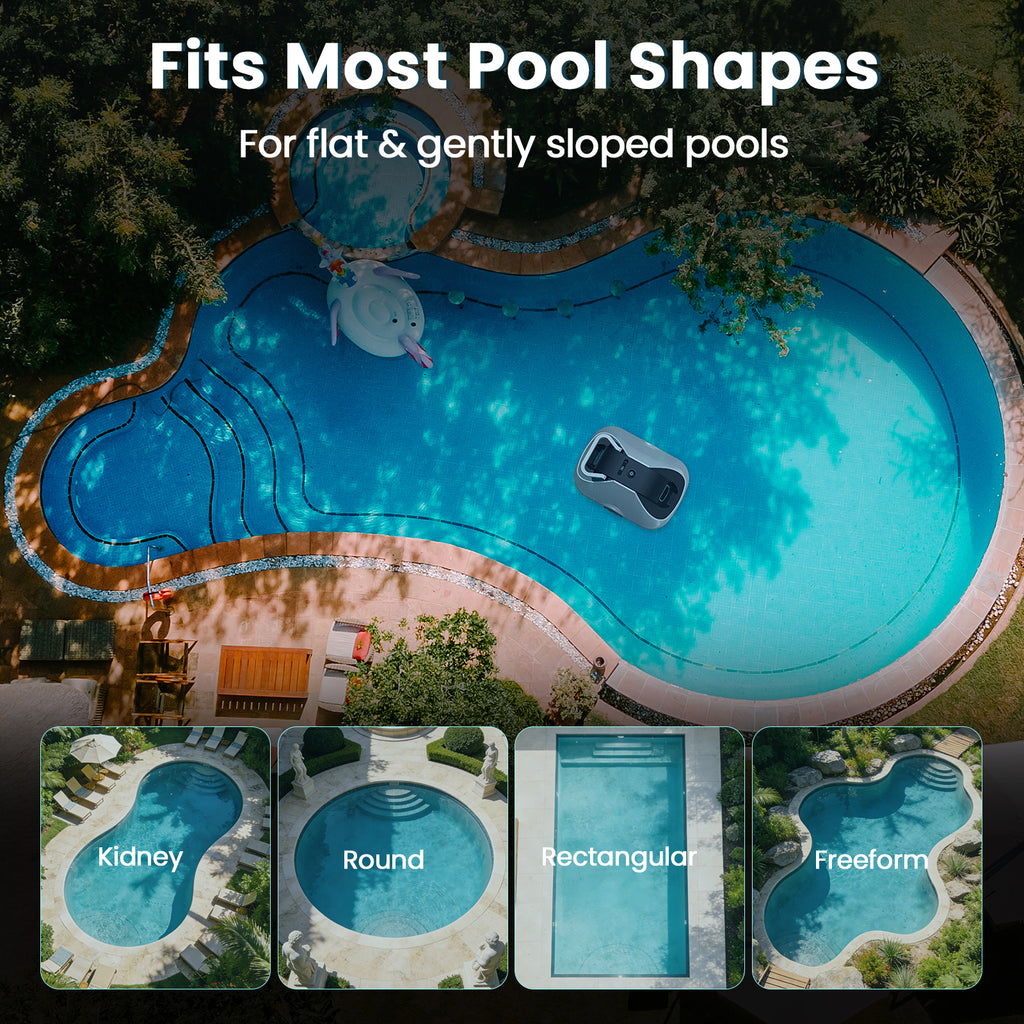 Vperac Robotic Pool Cleaner, Cordless Automatic Pool Vacuum Robot for Above Ground & Inground Pools, 210 mins Runtime, Self Parking, Powerful Suction  Remove Leaves & Dirt for Pools up to 2500 sq.ft